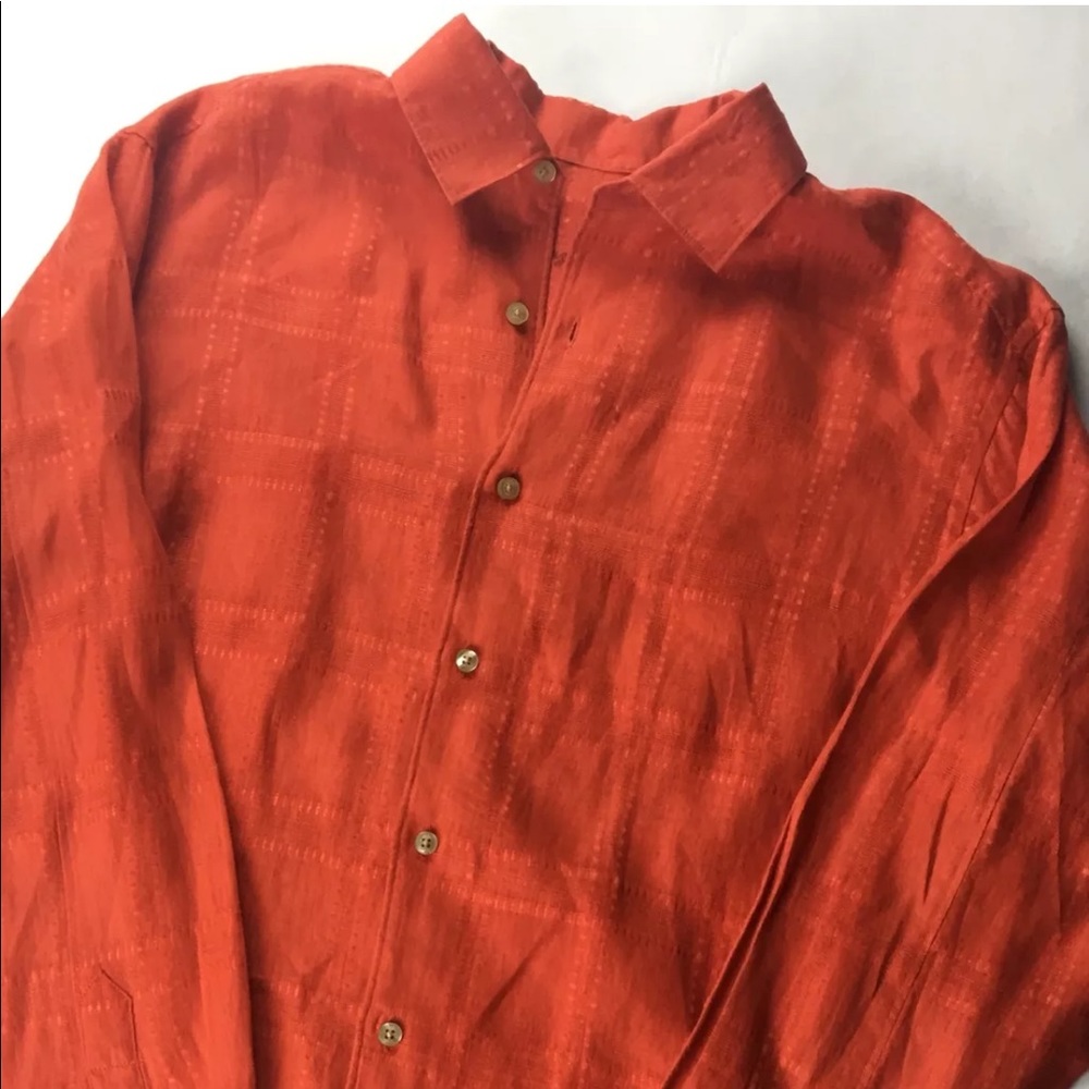 TOMMY BAHAMA Long Sleeve Button Front Linen Cotton